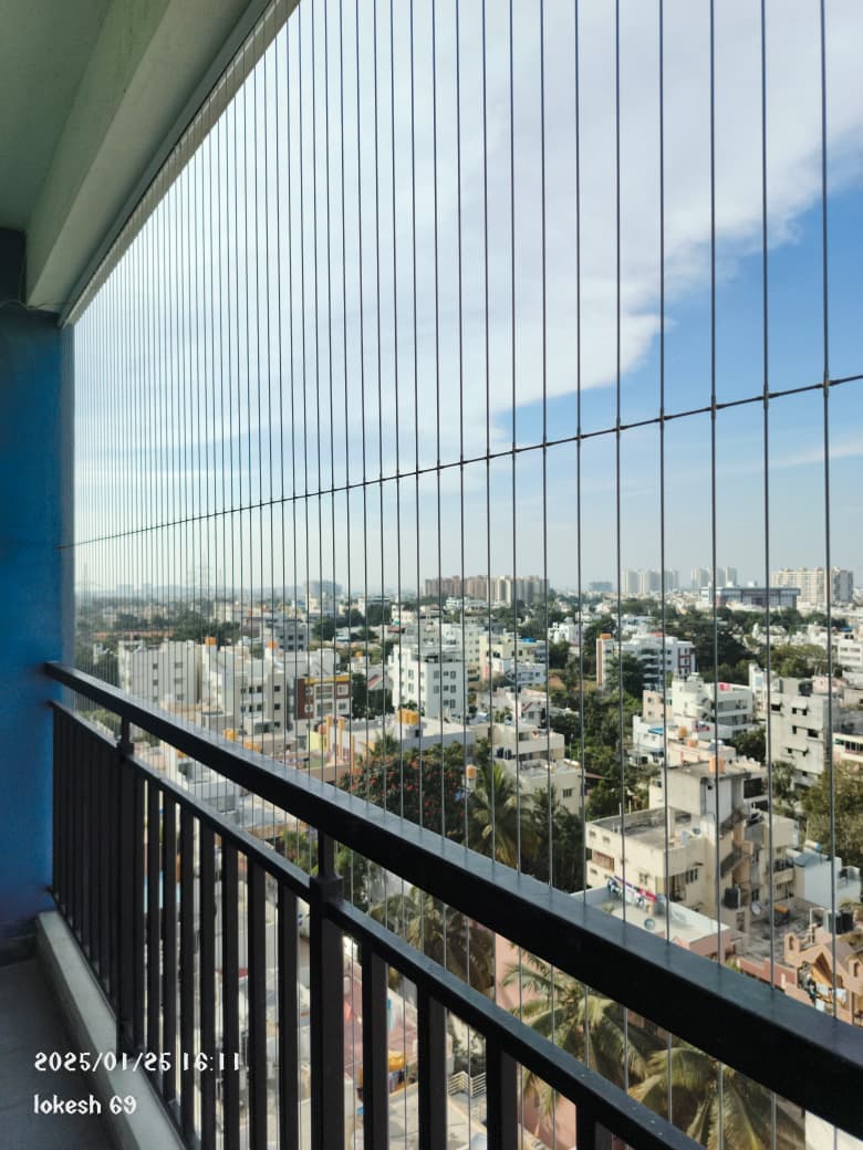 Apartment balcony invisible grill installation