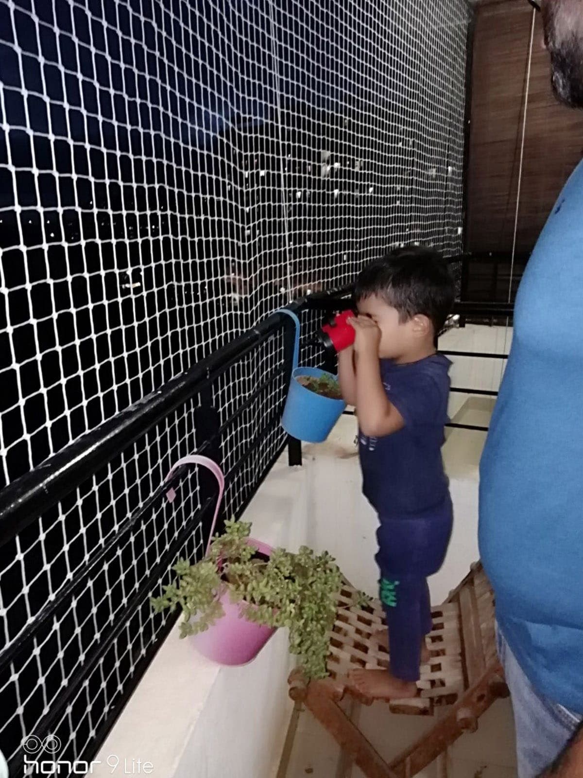 Balcony mesh protection for pets and family openings